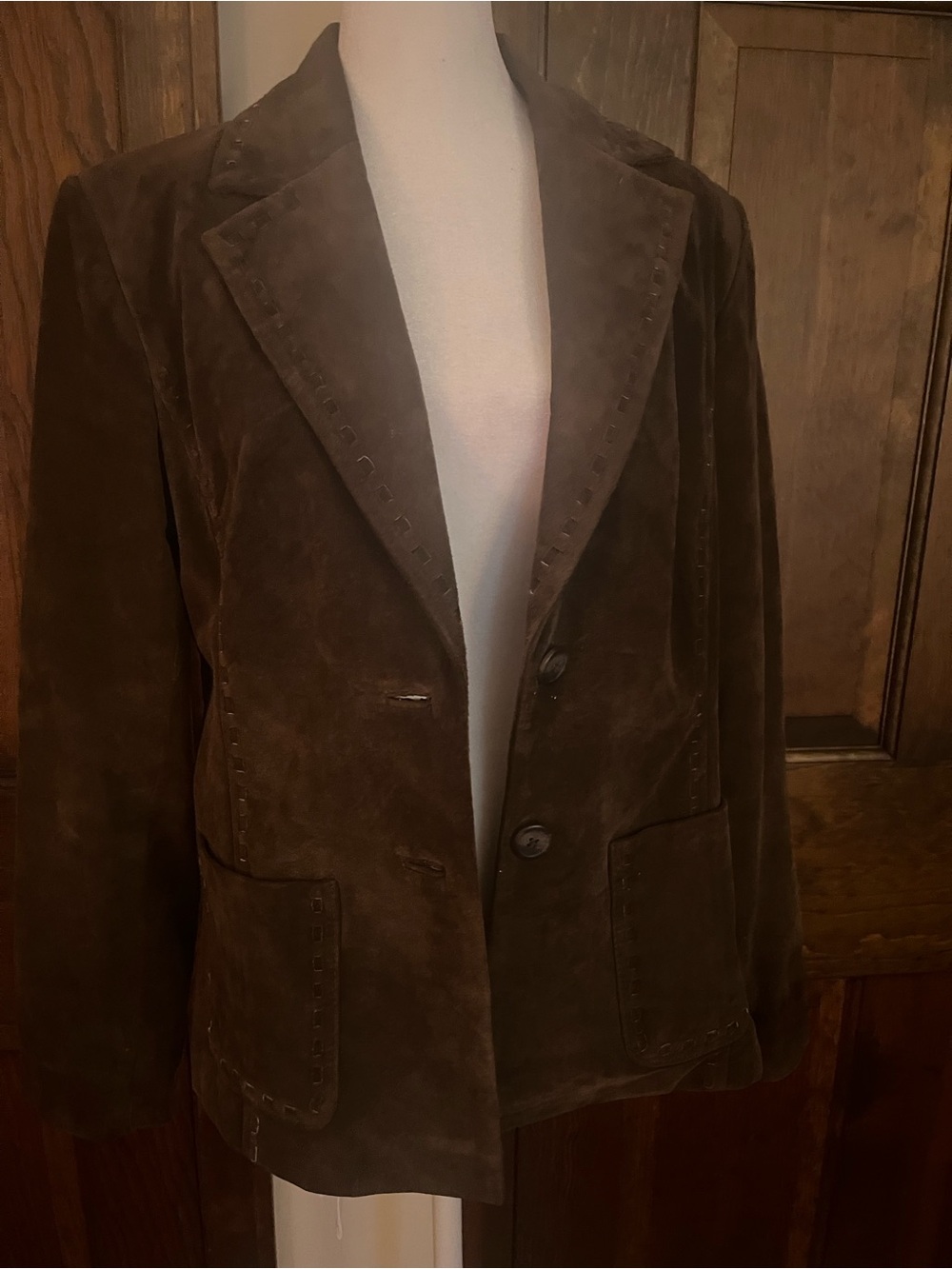 Valerie Stevens Chocolate Brown Suede Blazer